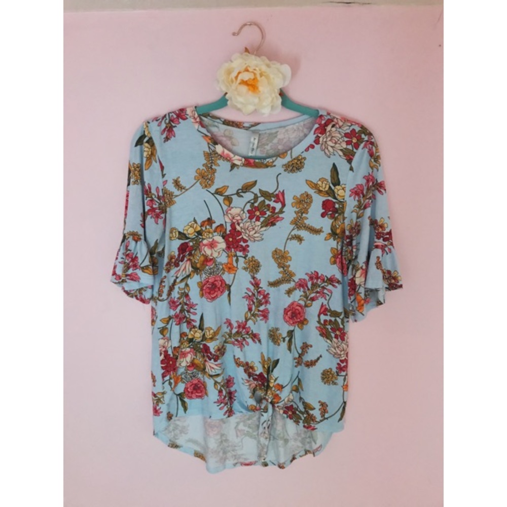 Blue Floral Top